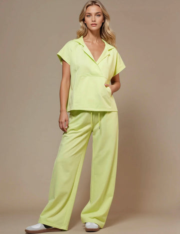 Women V-Neck Pullover Hoodie Pants 2PCS Set SKST50777