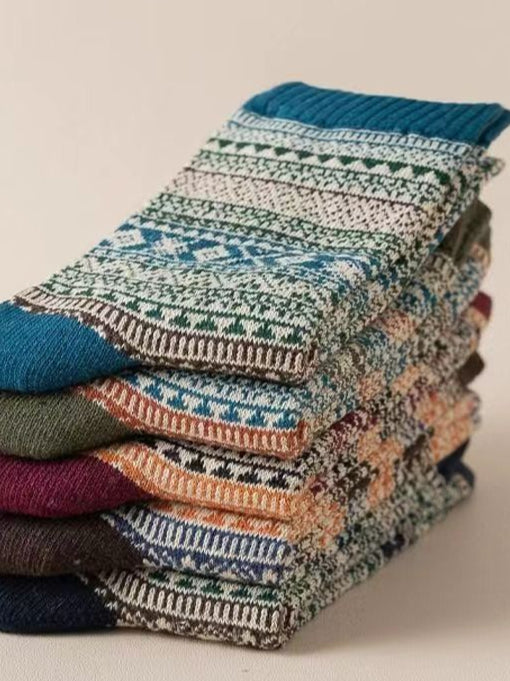 Unisex Vintage Bohemia Totem Knit Socks SKASC4179