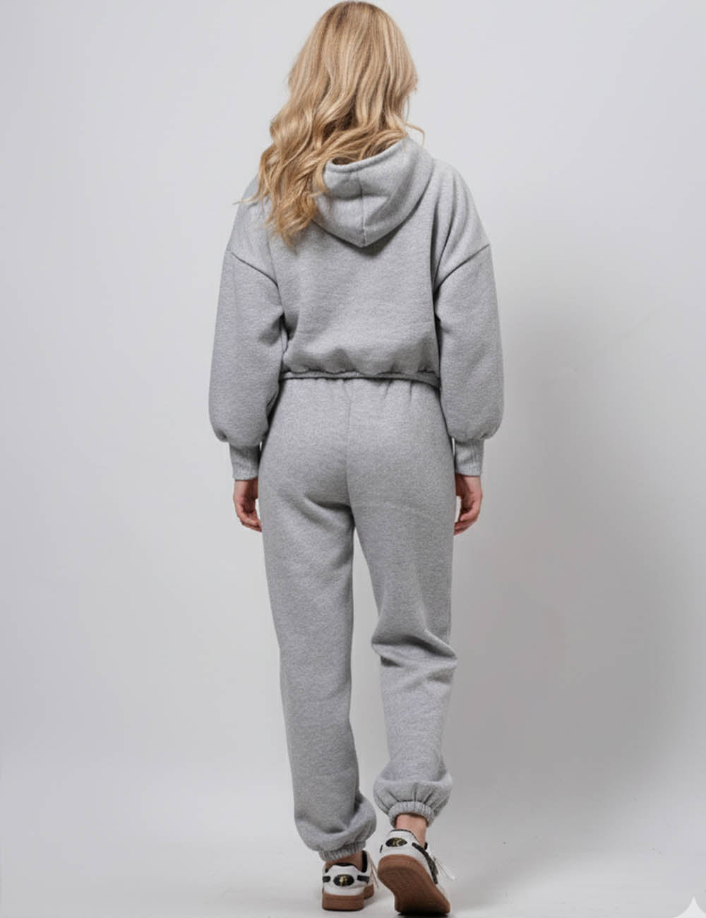 Ladies Solid Color Hoodie Pant 2PCS Daily Set 9261