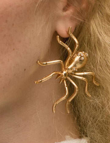 Ladies Golden Spider Earrings SKAJ4228