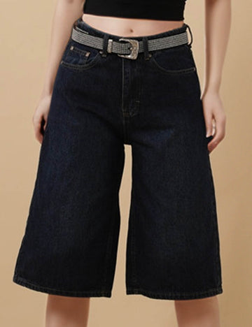 Ladies Straight Wide Leg Capri Jeans 8SKS5M73