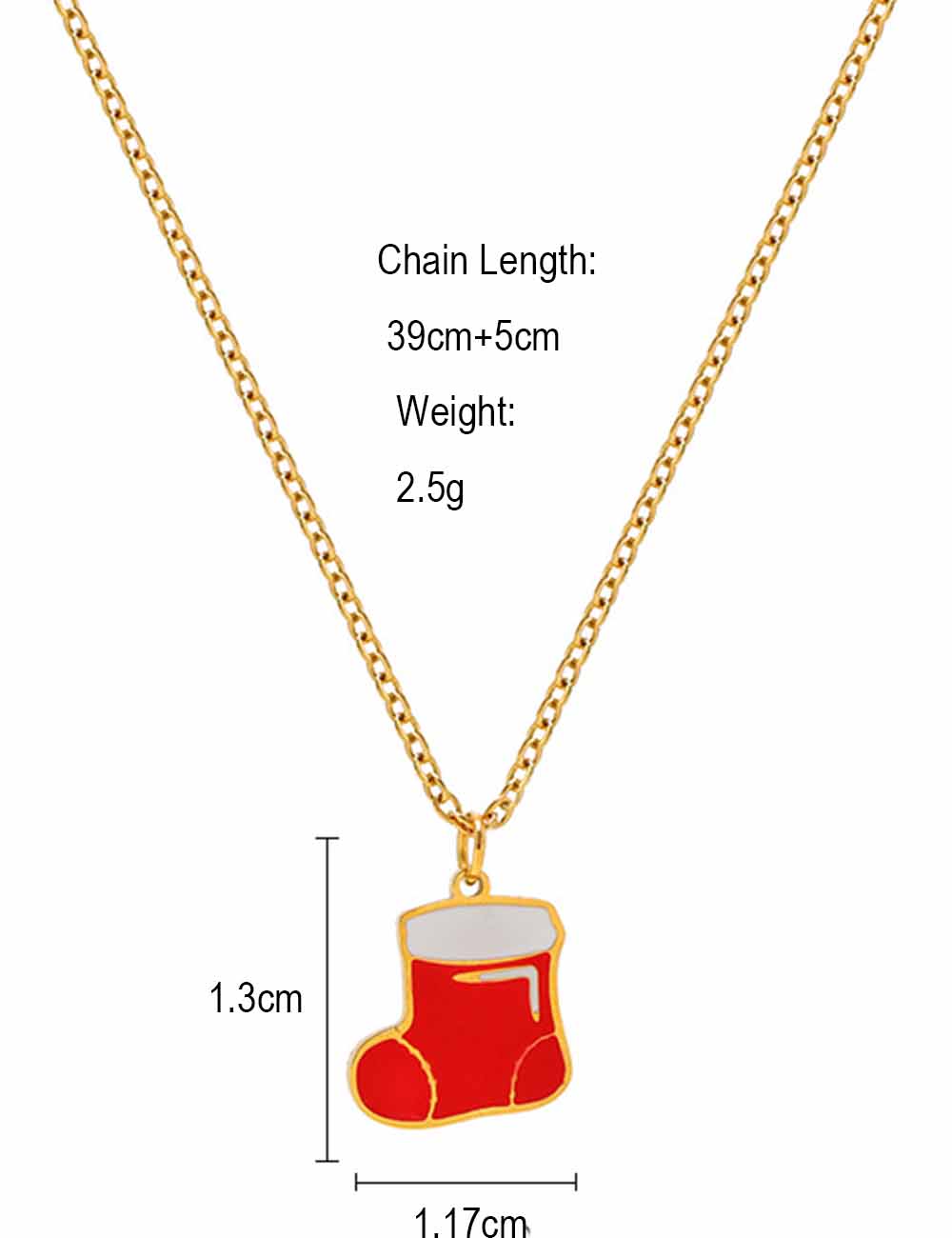 Ladies Christmas 2025 Sock Pendant Holiday Necklace