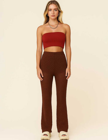 SKPKX26 Ladies Solid Color Straight Leg Pants