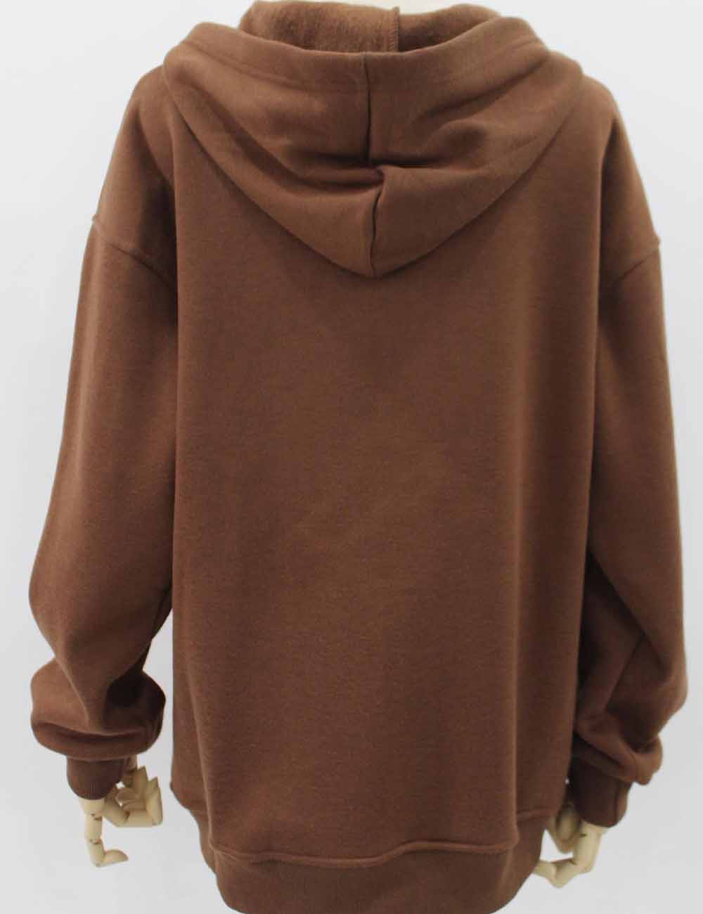 Ladies Solid Color Zip Up Hoodie Long Sleeves Sweatshirt