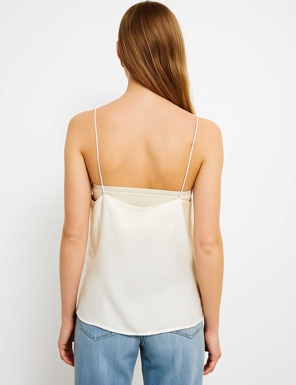 V-Neck Flounce String Ladies Daily Halter Top SKT2051