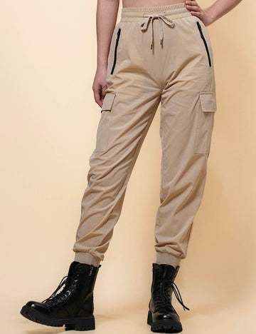 Ladies Pockets Elastic Waist Pants SKP41198