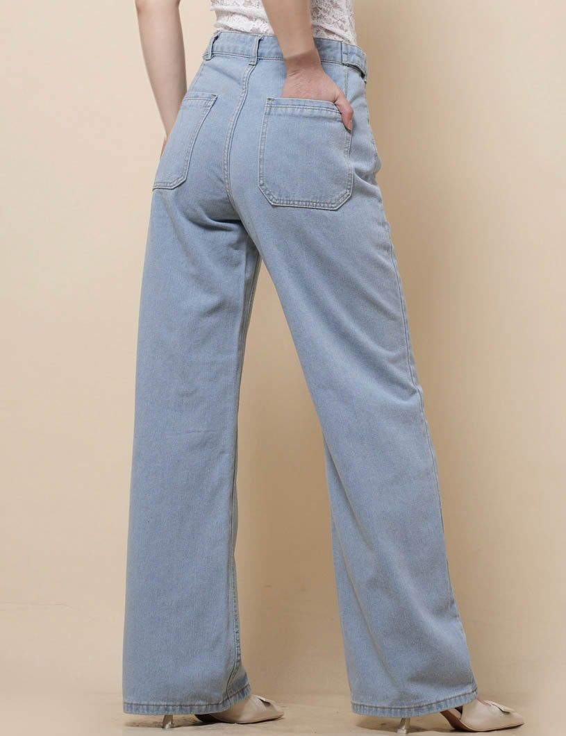 Ladies Daily Jeans Straight Leg Denim Pants SKP51207