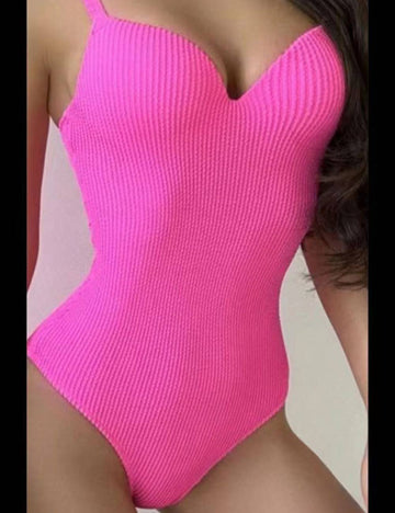 Ladies Wrinkle Basic One Piece Swimwear SKSW40156