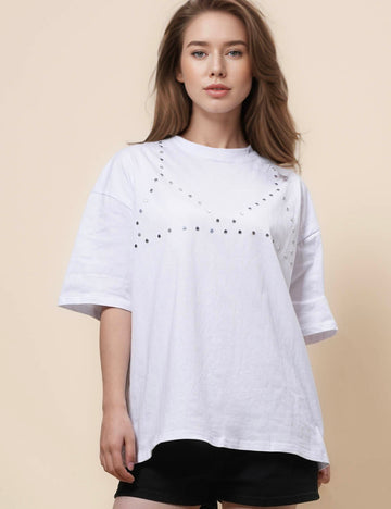 Ladies Round Neck Basic Tee Everyday T-Shirt SKT4839