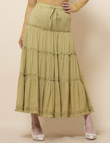 Ladies High Waist Basic Maxi Skirt SKS51307