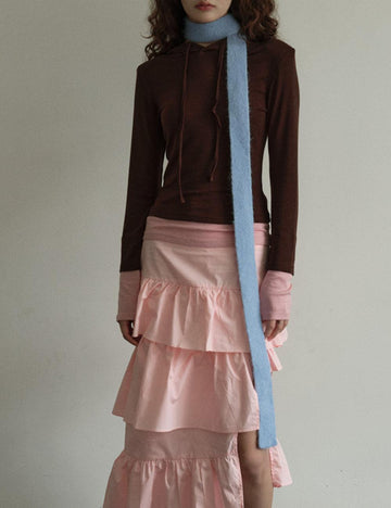 Ladies Solid Color Skinny Wool Scarves YW013