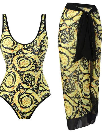 Two Strape Shoulder Low Back Salong Swimsuit SKSW40142