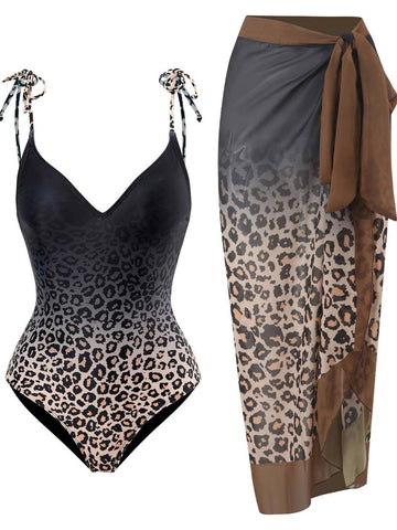 Two Shoulder One Piece Swimwear with Salong SKSW40114