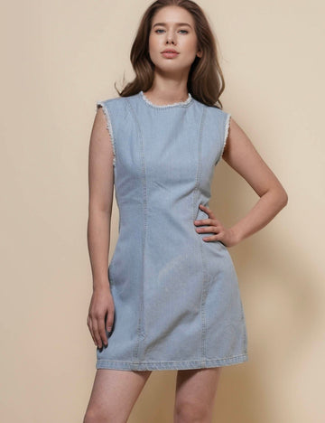 Ladies Sleeveless Denim Mini Dress SKD50034