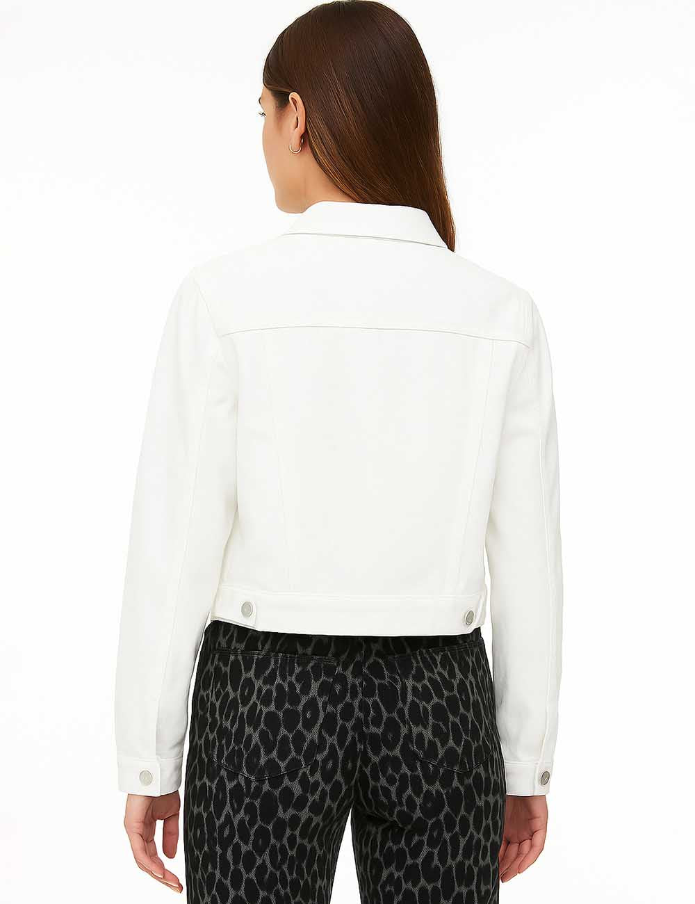 SWEETKAMA Ladies Solid Color Turn-Down Collar Everyday Denim Jacket 8268