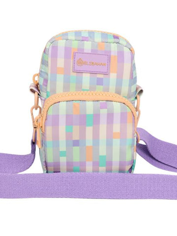 Laides Macarons Color Plaid Zip Open Bag SKOB230431