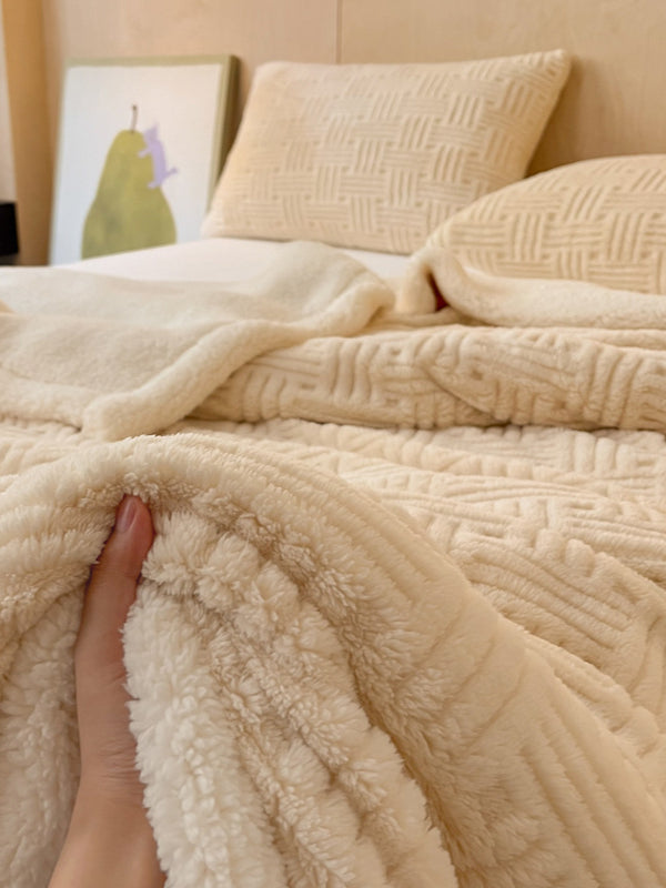 Home Decor Coral Fleece Soft Solid Color Blanket SKABL4251
