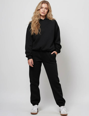 Ladies Solid Color Hoodie and Pants Sets 211337