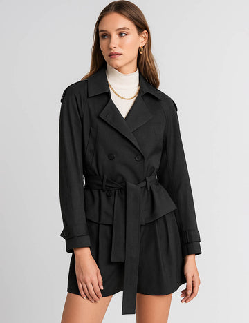 Ladies Casual Suit Set Double Breasted Blazer & Shorts 2PCS Set