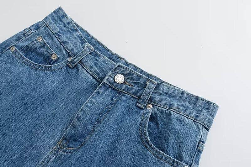 Denim Solid Color High Waist Women Daily Skirt E47734 - SWEETKAMA