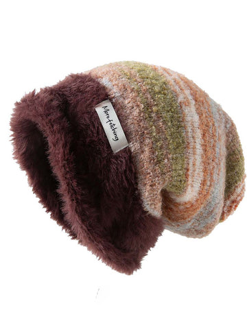 Ladies Colorful Mohair Slouchy Knit Beanie Hat