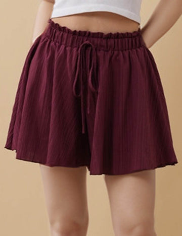 Ladies Minimalist Solid Color Casual Fit Skorts 8SKS5CF37