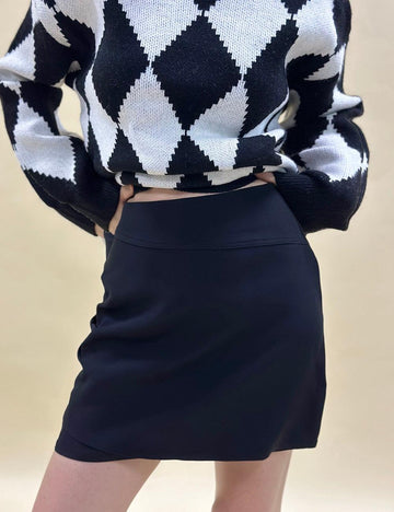 Ladies Solid Color High Waist Mini Skirt SKS0820