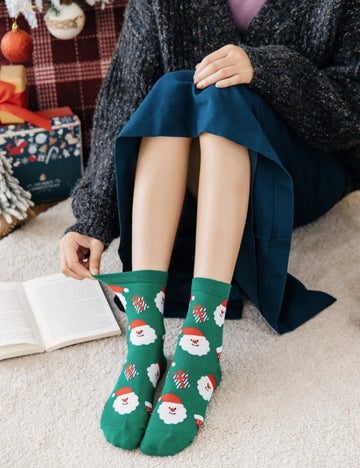 Ladies Merry Christmas Over Ankle Socks SKASC4178
