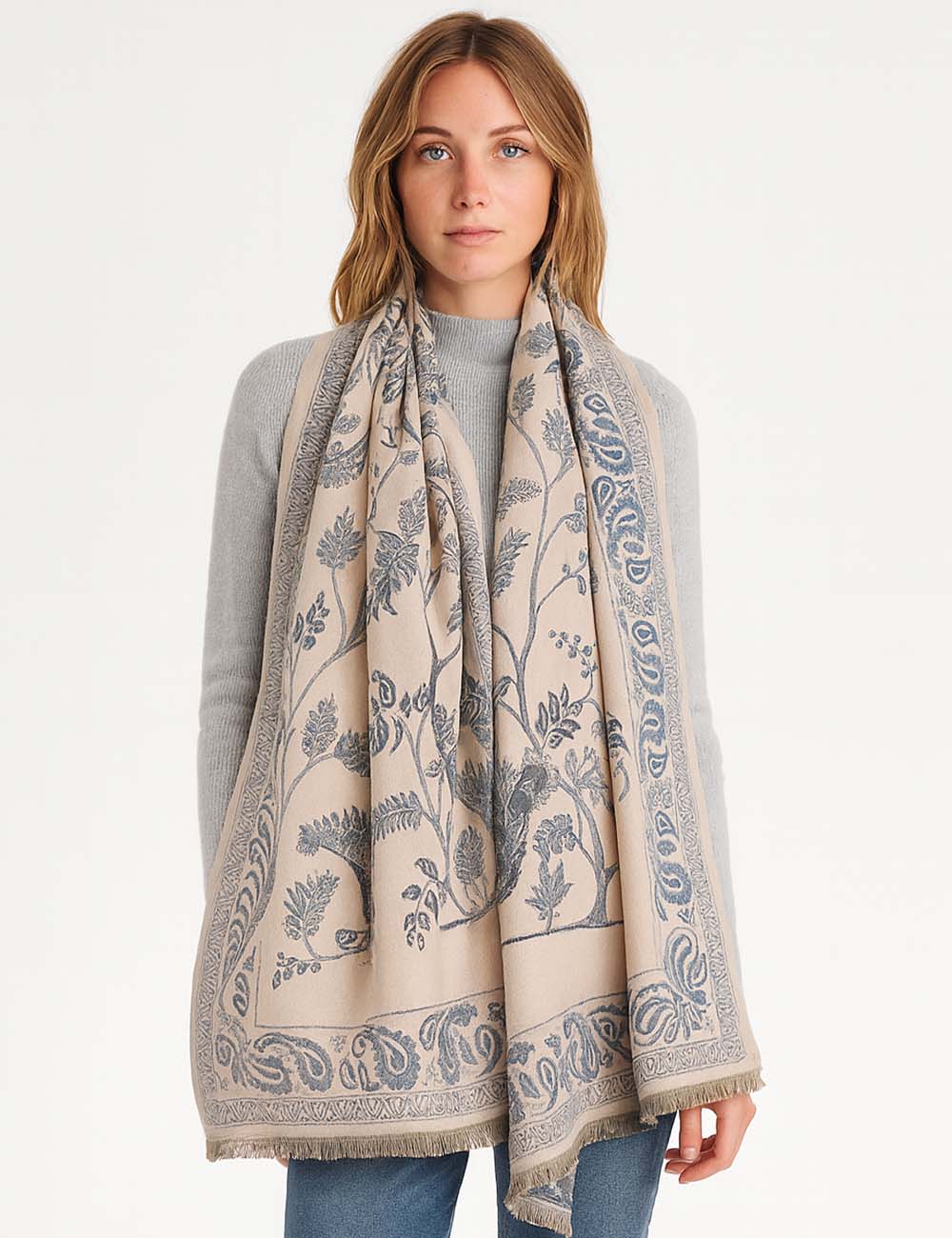 Ladies Paisley Floral Pattern Wrap Shawl Scarf