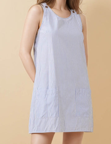 Ladies Color Block Stripe A-Line Mini Dress