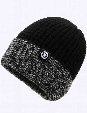 Ladies Cozy Color Block Folded Dome Knit Hat