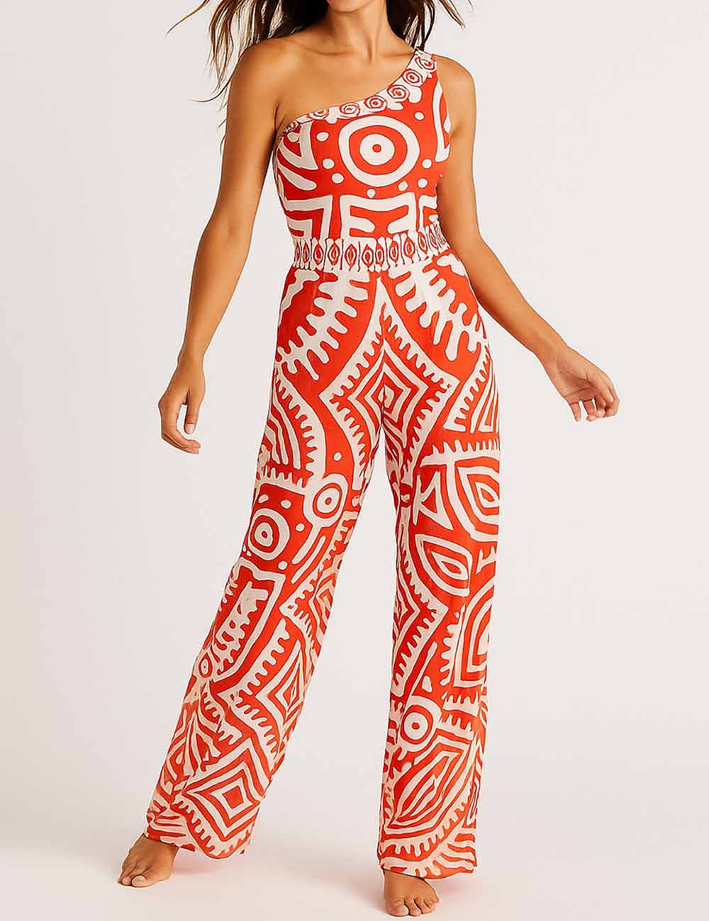 One Shoulder One Piece Swimwear with Cover Up Y133