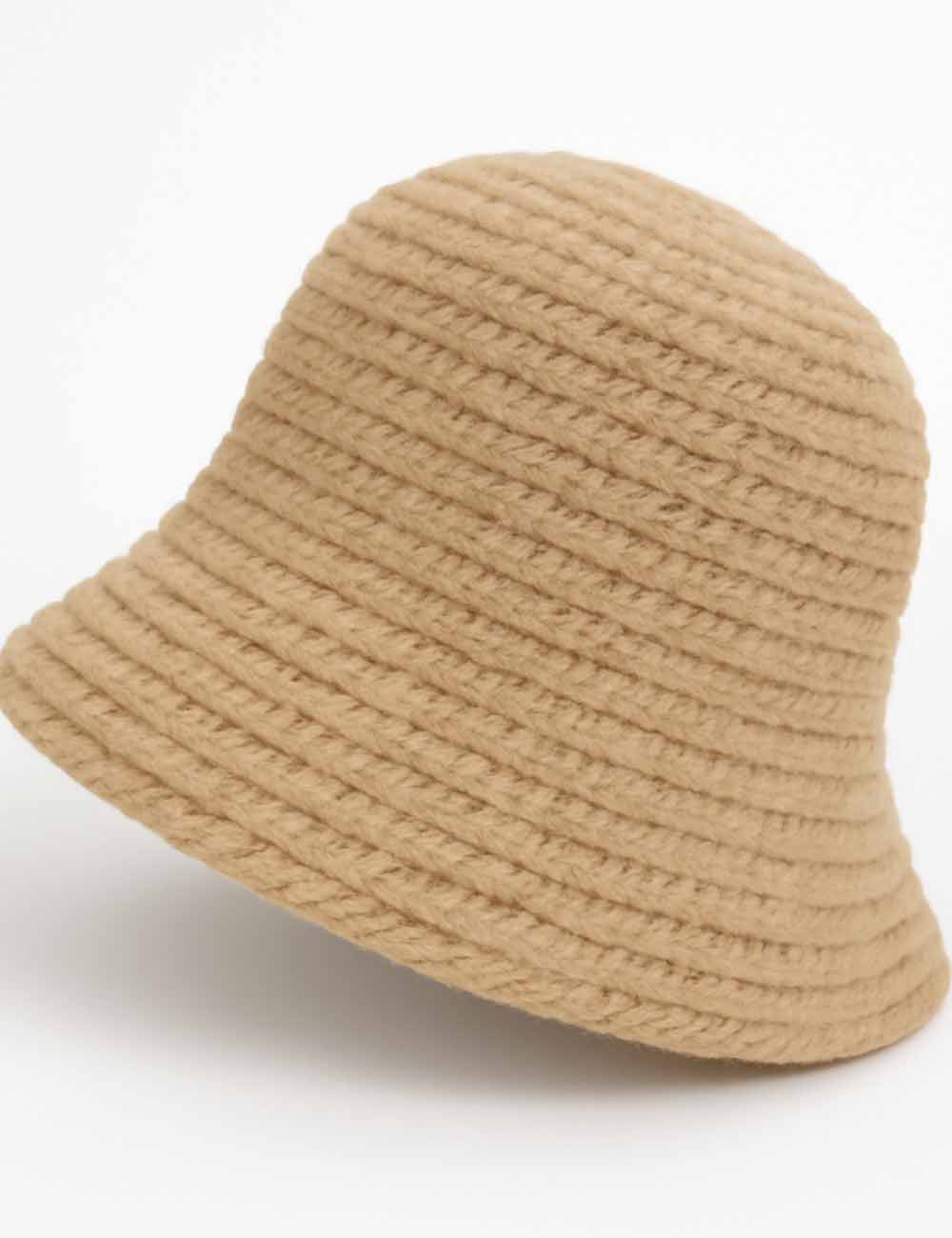 Ladies Solid Color Checked Pattern Knit Fisherman Hat