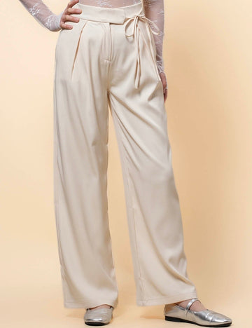 Ladies Waist Side Tie Wide Leg Pants SKP41196