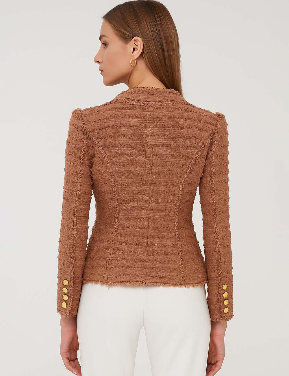 Ladies Tassel Tweed Blazer and Shorts Set L112