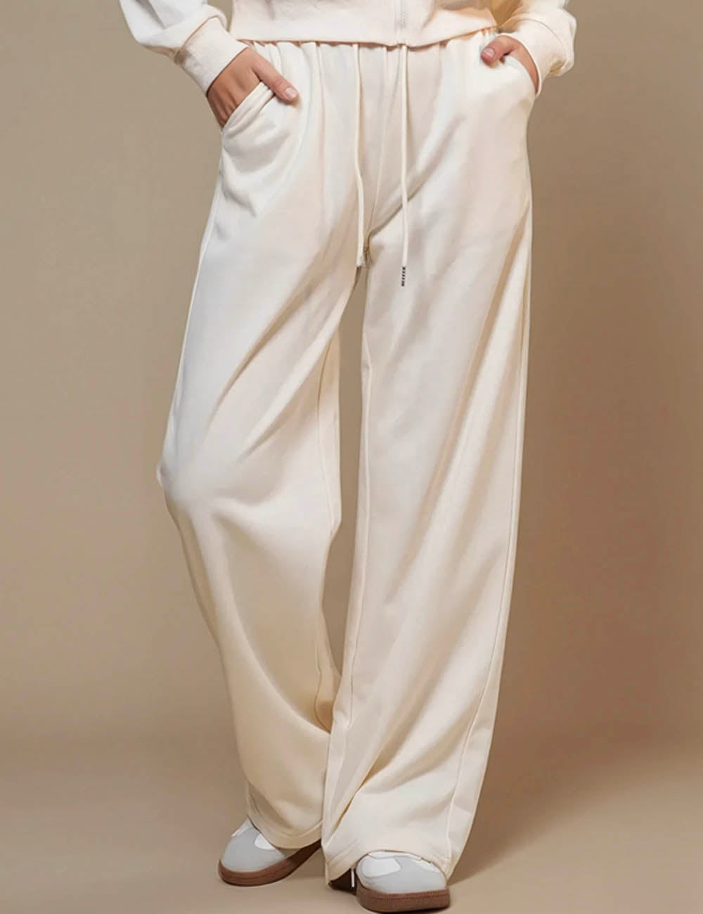 Ladies Elastic Waist Wide Leg Sweatpants SKST50771B
