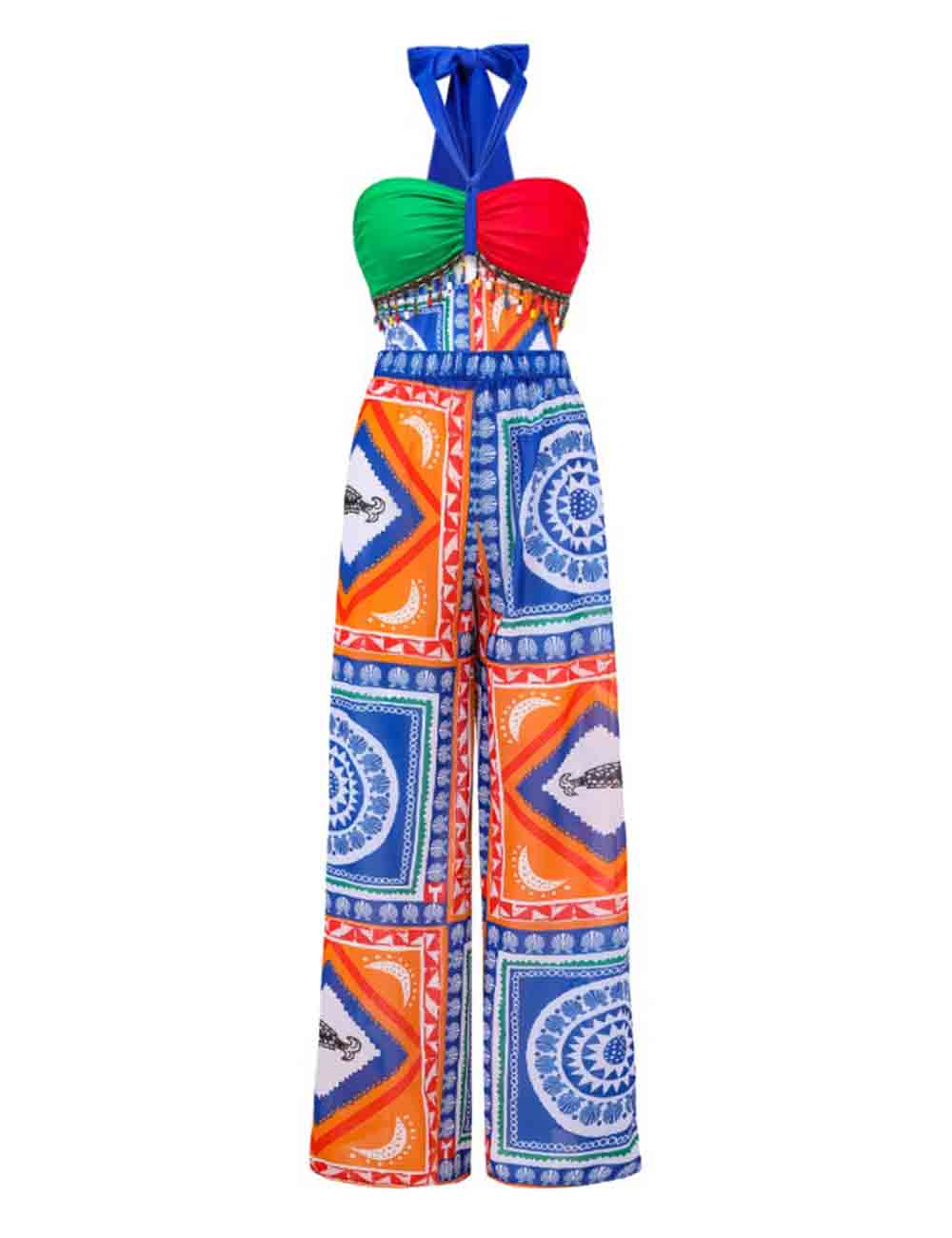 Ladies String Tie Back Open One Piece Swimwear with Salong