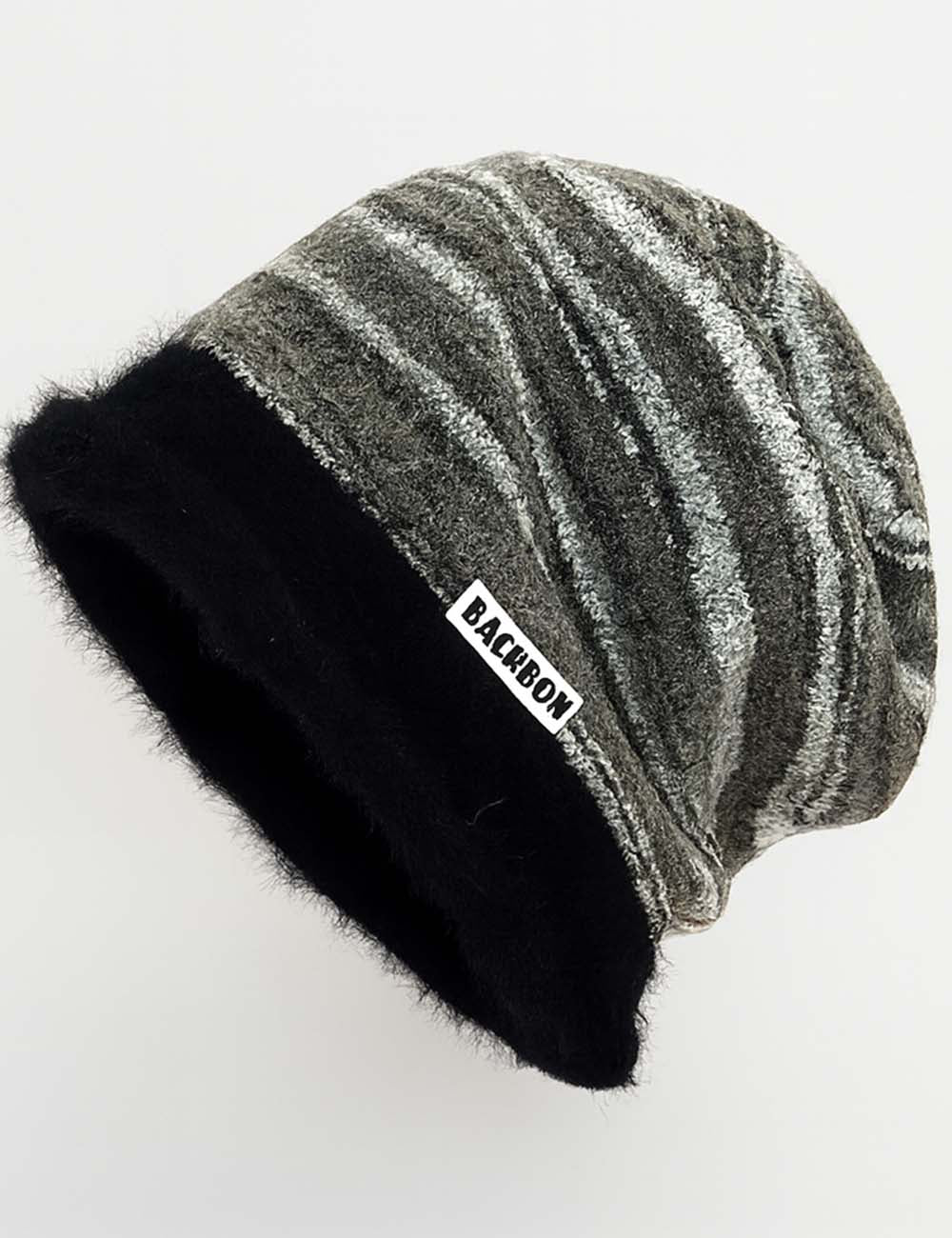 Ladies Colorful Mohair Rolled Hem Slouchy Knit Beanie Hat