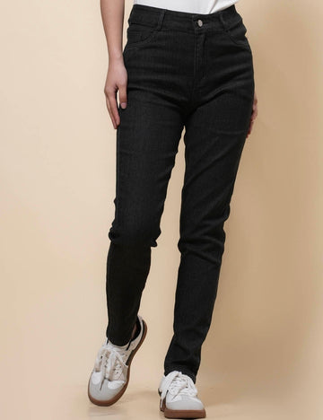 Ladies Mid Rise Jeans Botton Denim Pants SKP41112