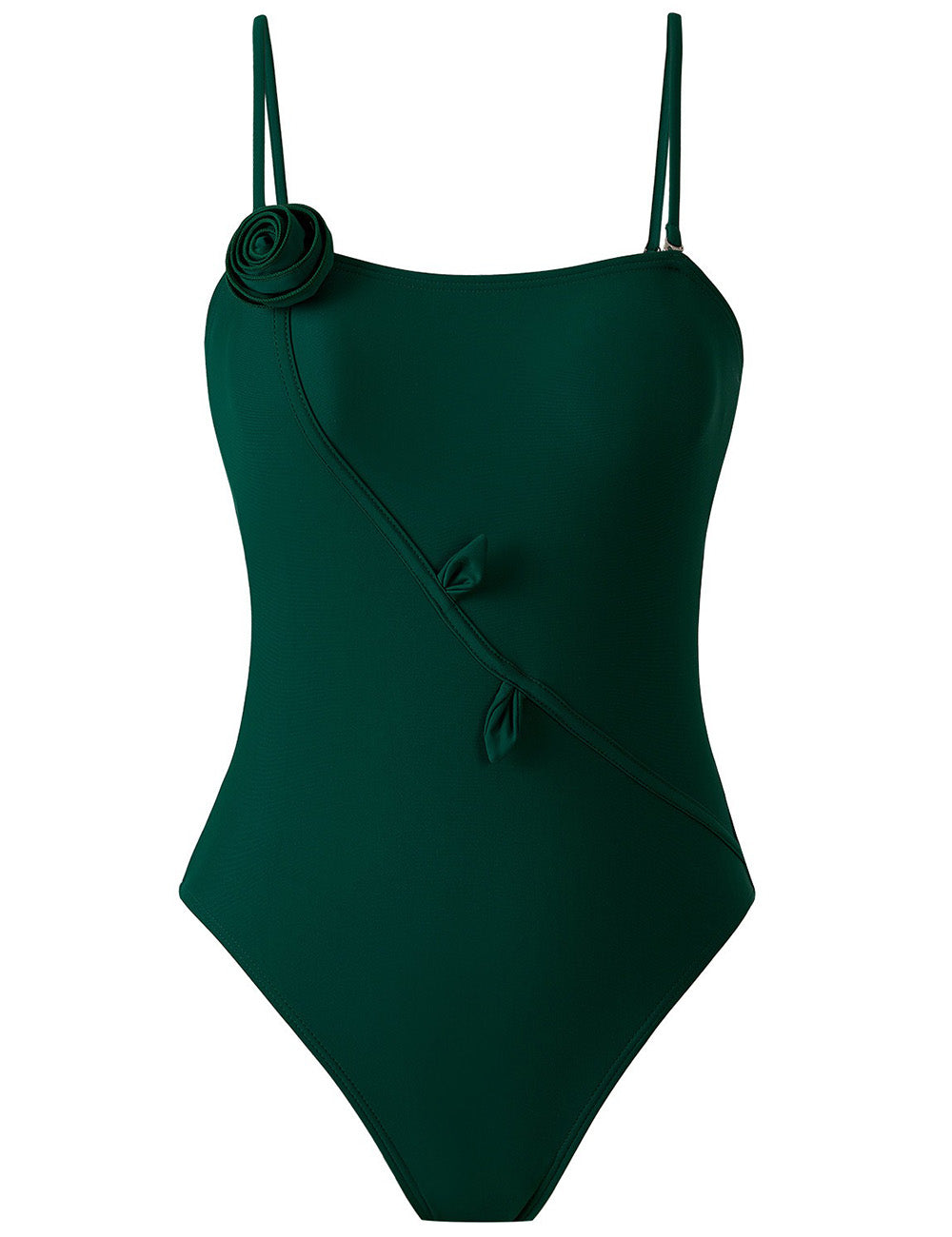 Ladies Rose String Shoulder One Piece Swimwear with Salong