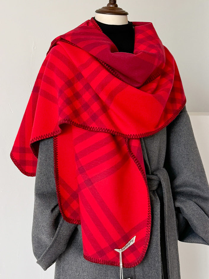 Ladies Everyday Color Block Plaid Scarf SKAS4197