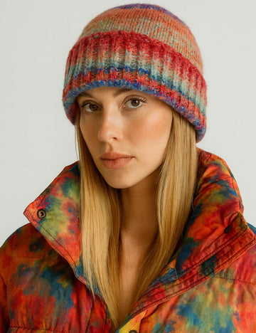 Ladies Warm Colorful Knit Beanie Hat