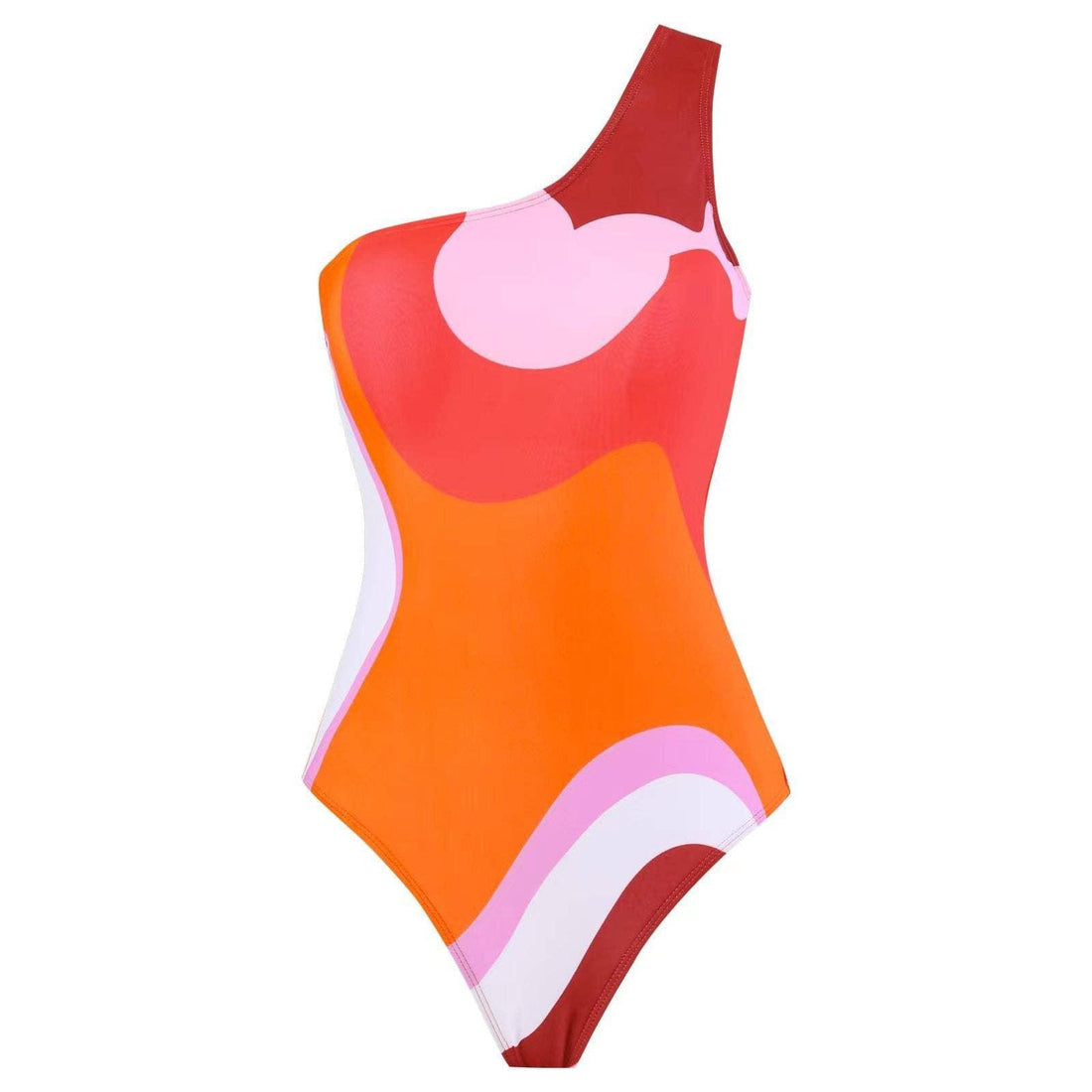 Inregular Print One Piece Swimwear with Cover Y168 - SWEETKAMA