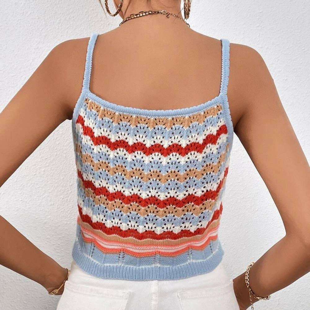 Ladies 2 Shoulder Multicolor Knit Daily Top CJ2378 - SWEETKAMA