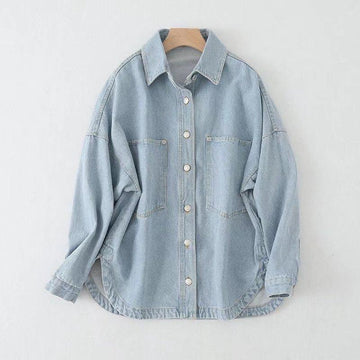 Ladies Botton-Up Pocket Denim Coat M2 - SWEETKAMA