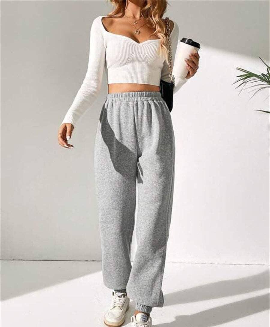 Ladies Elastic Waist Jogger Pants Sweatpants 1009 - SWEETKAMA