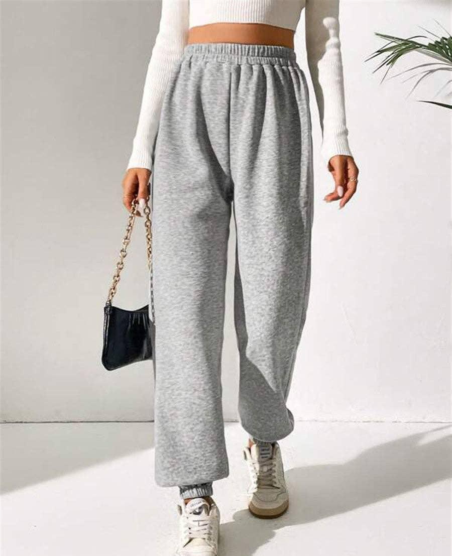 Ladies Elastic Waist Jogger Pants Sweatpants 1009 - SWEETKAMA