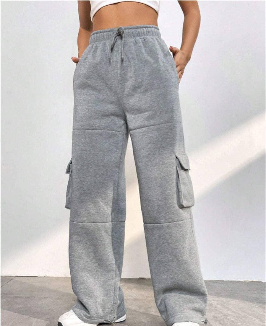 Ladies Elastic Waist Wide Leg Sweatpants 1056 - SWEETKAMA