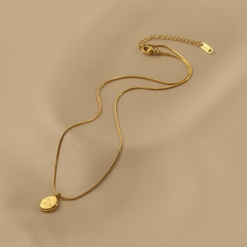 Ladies Golden Disc and Gold Zipper Necklace SKAJ039 - SWEETKAMA