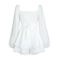 Ladies Lantern Sleeves Square Neck Daily Romper GKAF - SWEETKAMA